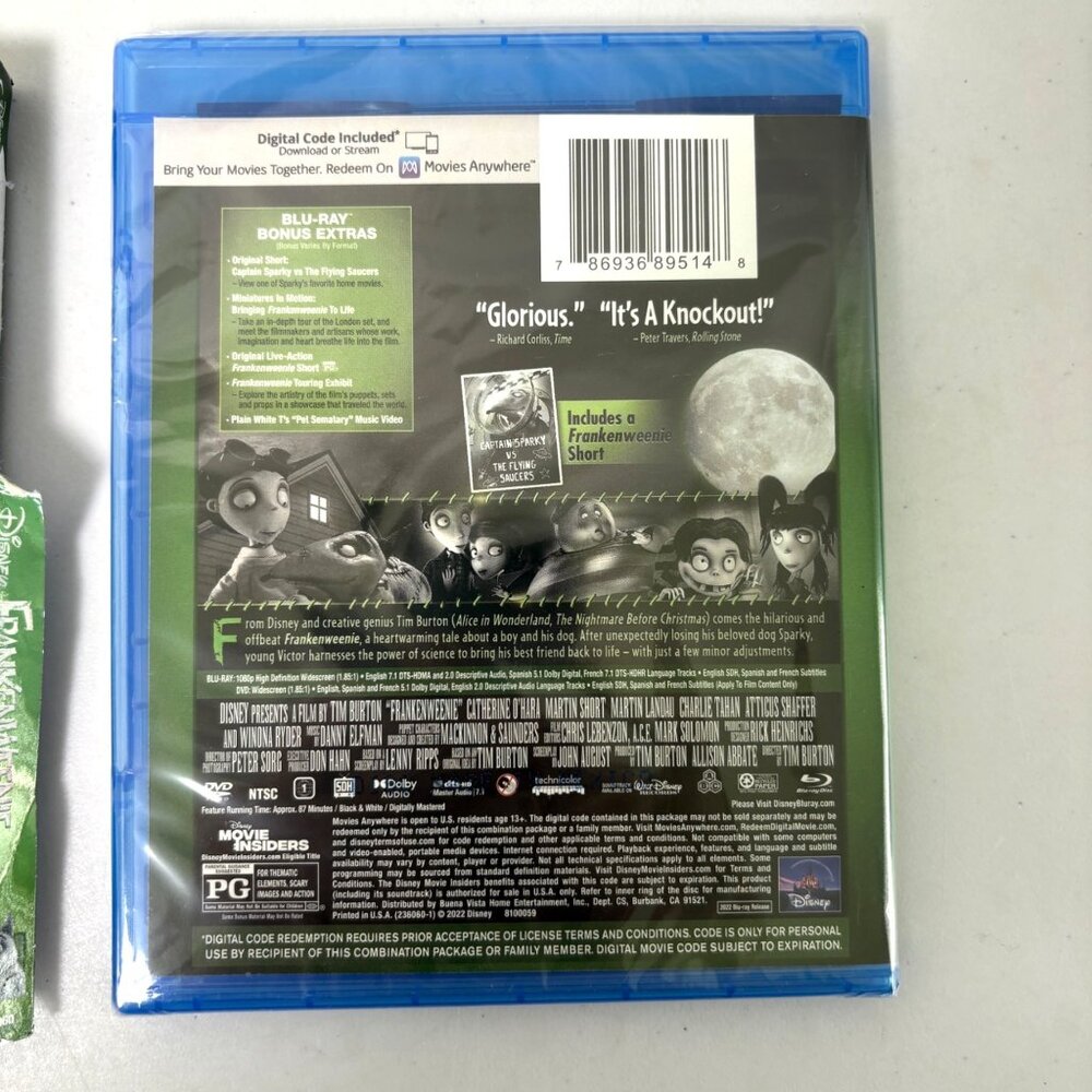 Frankenweenie Blu-ray DVD‎ Disney Movie Club Kids Family NEW Sealed - Picture 6 of 8